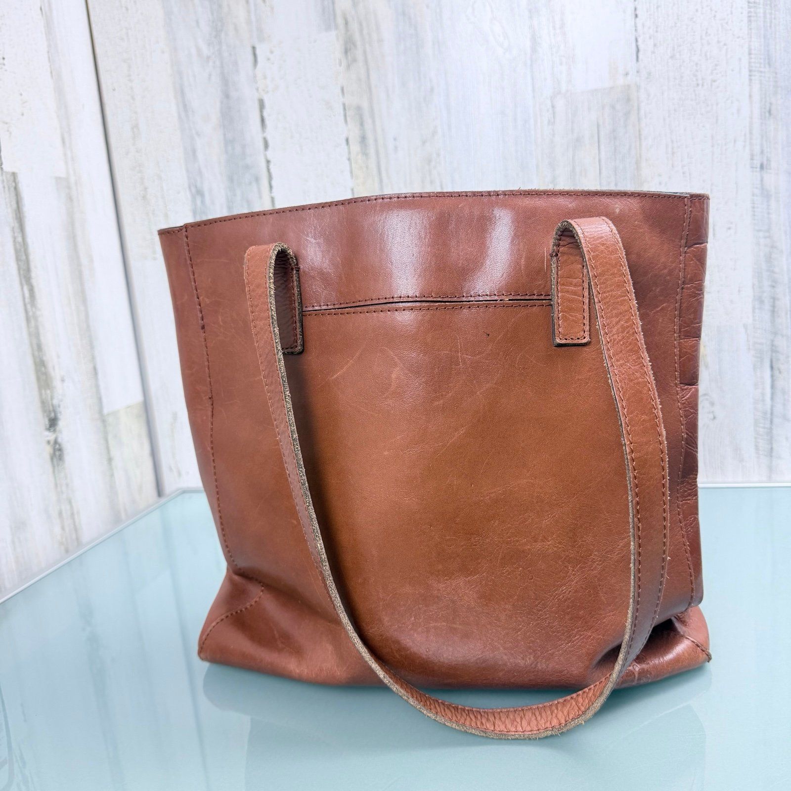Patricia Nash Viana Leather North South Tote Bag Brown Business Corporate Career — image 7 of 8